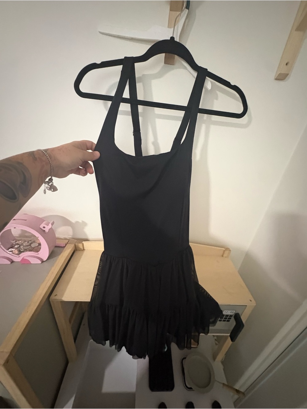 NWT Black Athletic Tennis Dress Size L | Built-In Shorts Exercise Dress